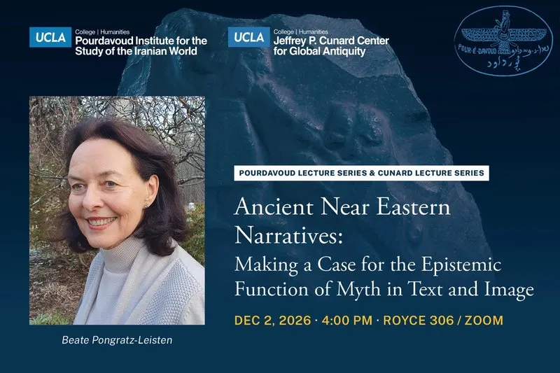 A flyer for the event with an image of Beate Pongratz-Leisten