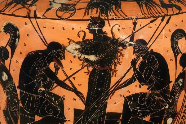 Greek Terracotta hydria (water jar) ca. 510 BCE.